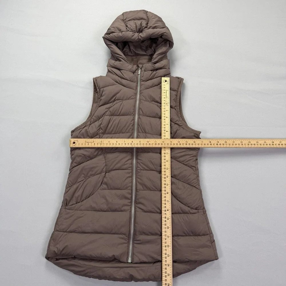 Lululemon Down & Around Vest Women's Size 6 Hooded Long Puffer Down